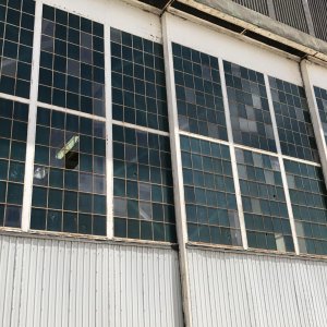 Ford island hangar with strafing holes.