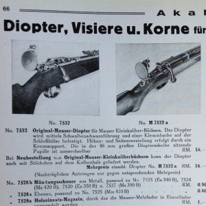 Original-Mauser-Diopter fur Mauser Kleinkaliber-Buchsen.